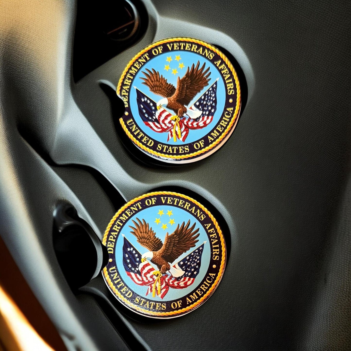 Ceramic Car Coasters Set | Department of Veterans Affairs Design, Absorbent Cup Holders __etsy:8040411197