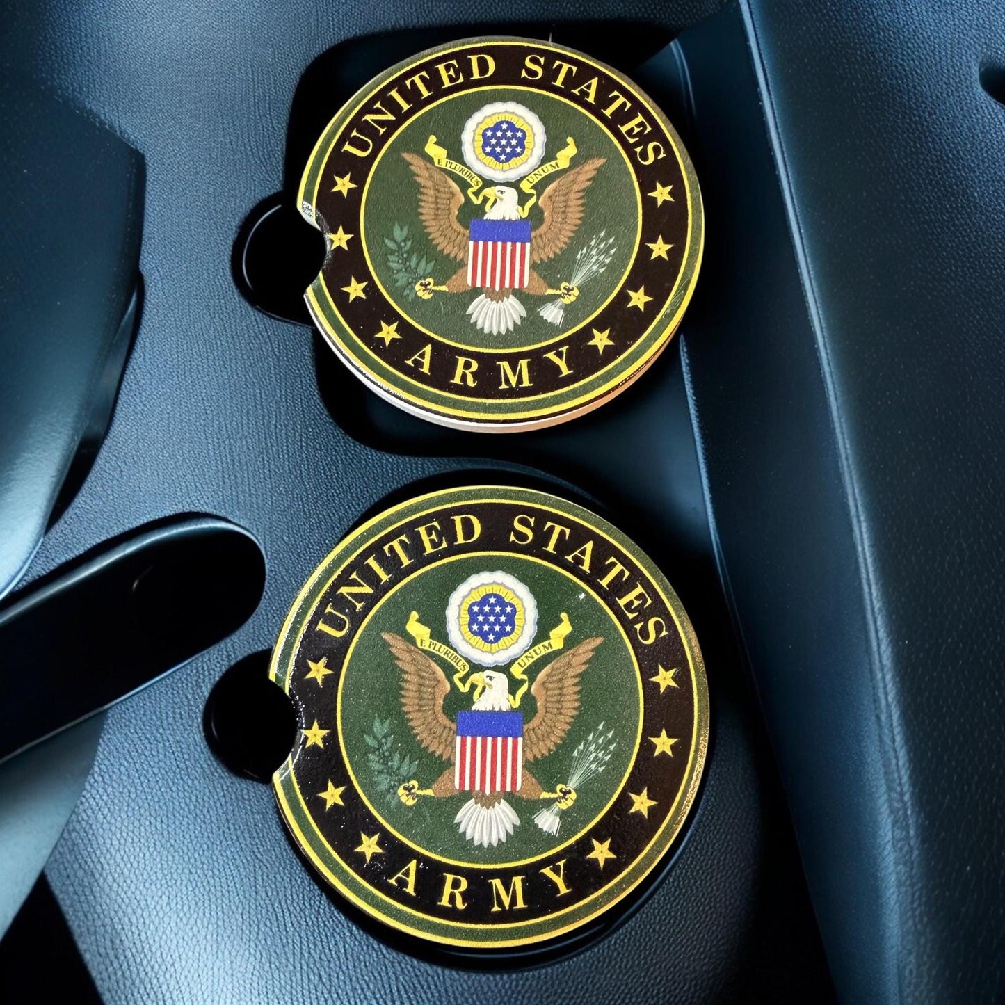 Ceramic Car Coasters Set | Military Absorbent Cup Holders | Patriotic Military Gifts __etsy:8076289923