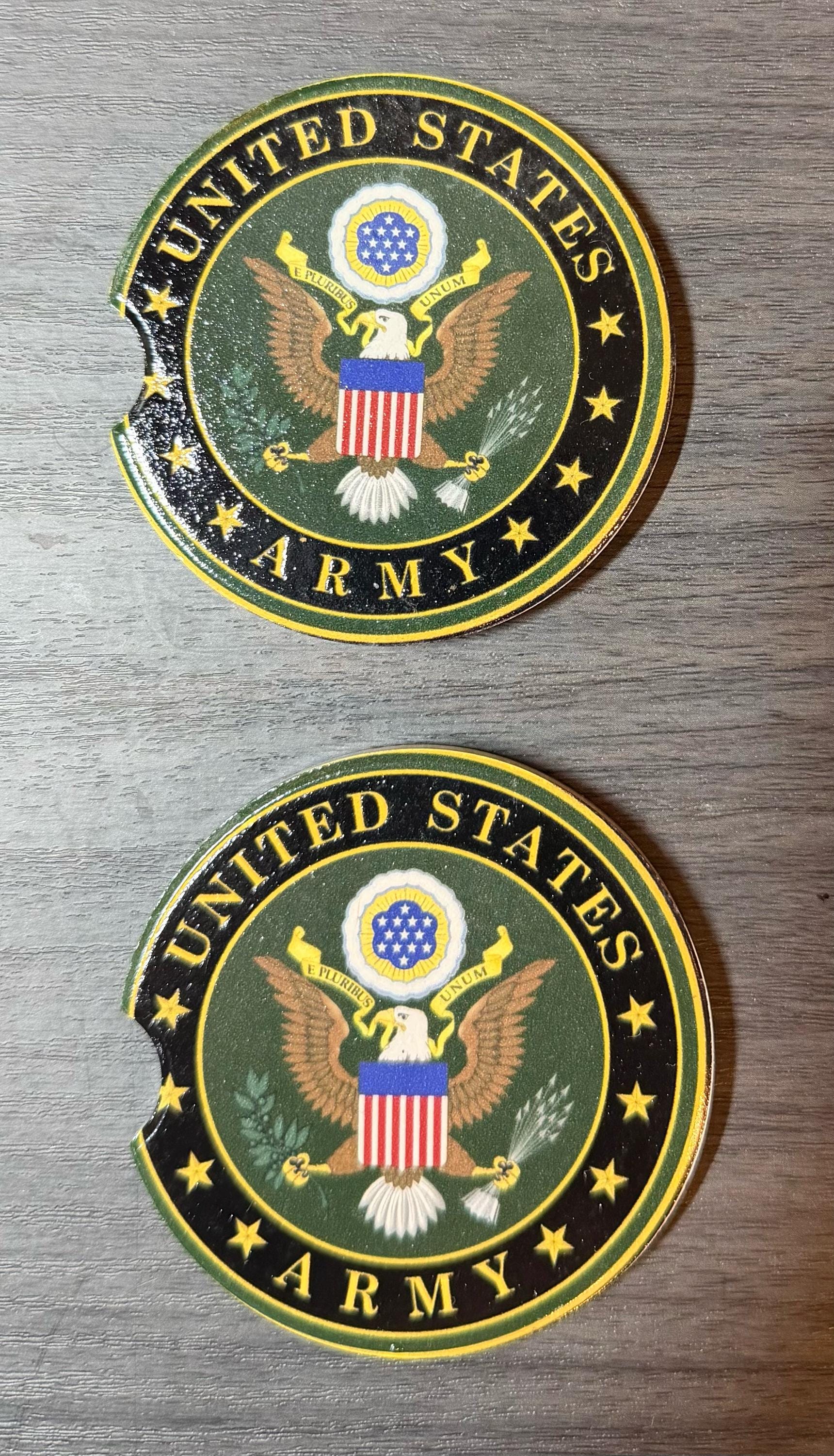 Ceramic Car Coasters Set | Military Absorbent Cup Holders | Patriotic Military Gifts __etsy:8028374730