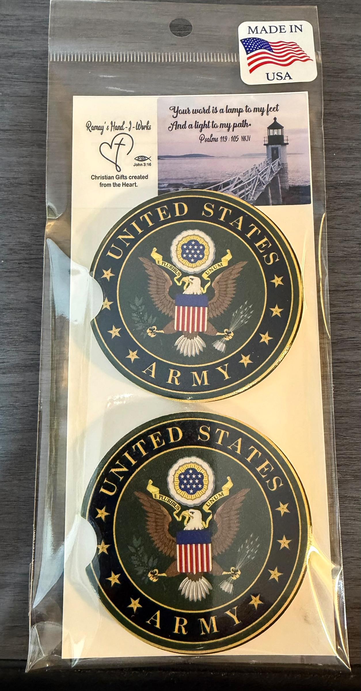 Ceramic Car Coasters Set | Military Absorbent Cup Holders | Patriotic Military Gifts __etsy:8076288467
