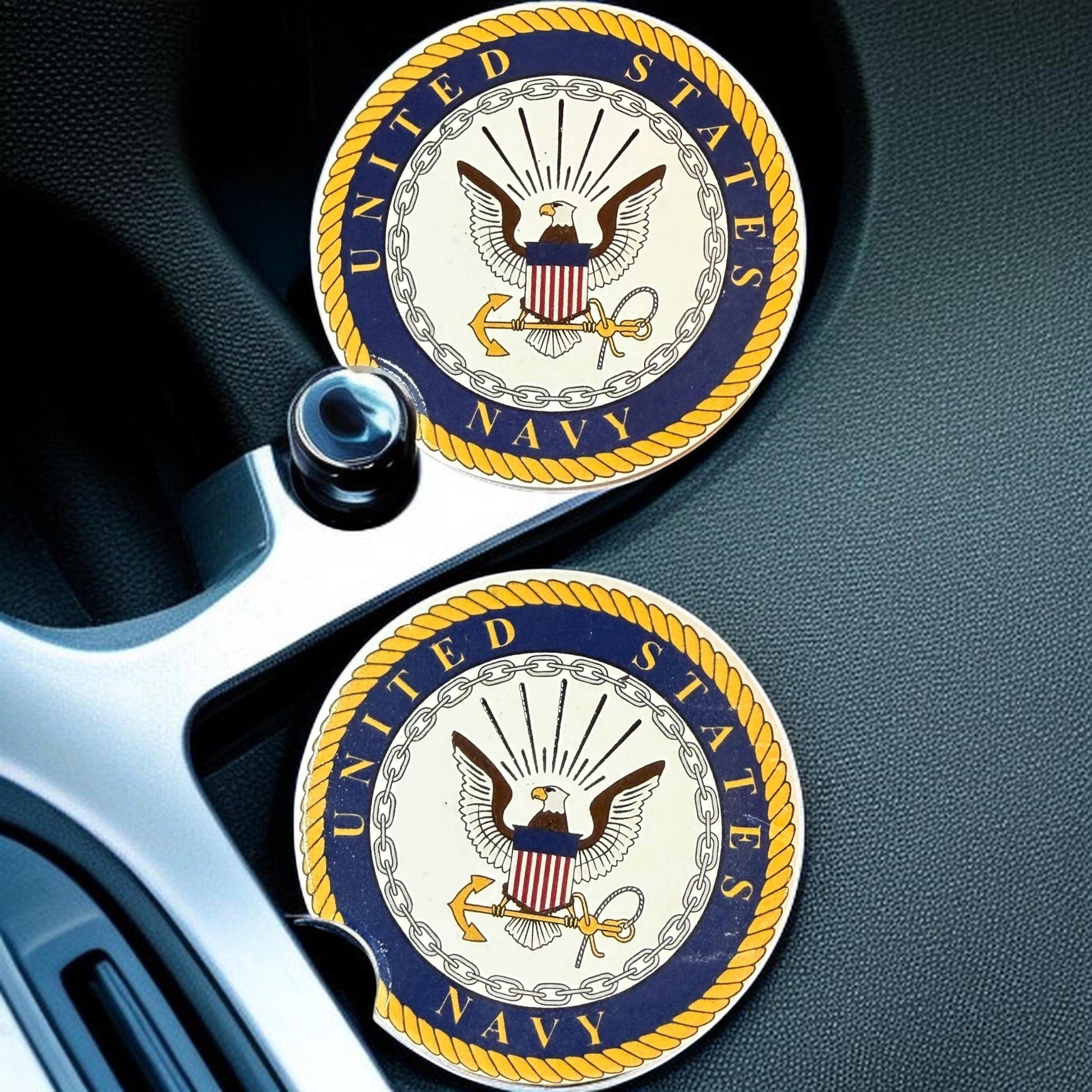 Ceramic Car Coasters Set | Military Absorbent Cup Holders | Patriotic Military Gifts | Navy, Army Military Gifts __etsy:8076380667