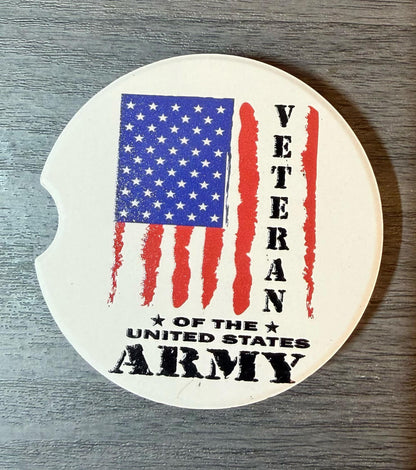 Ceramic Car Coasters Set | Military Army Veteran Absorbent Cup Holders | Army Patriotic Military Gifts | Army Military Gifts |Car Cup Holder __etsy:8076435161