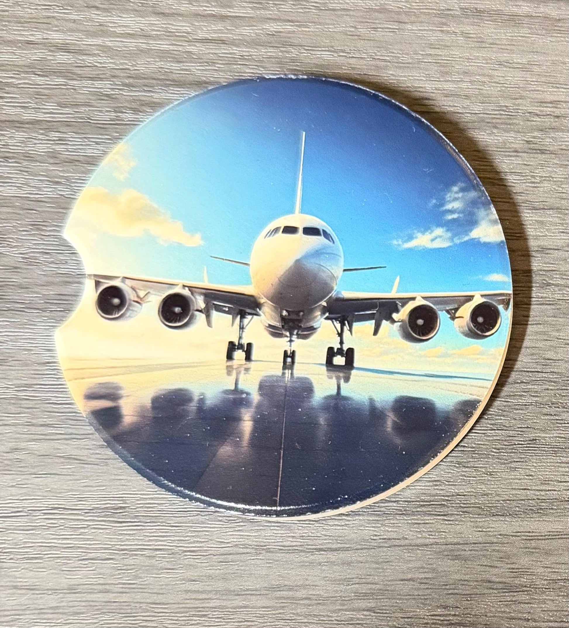 Ceramic Car Coasters Set of 2 | Airplanes Car Accessories | Absorbent Cup Holder Coasters | Scenic Inspired Gift | Flying Airplanes Decor __etsy:8028481120