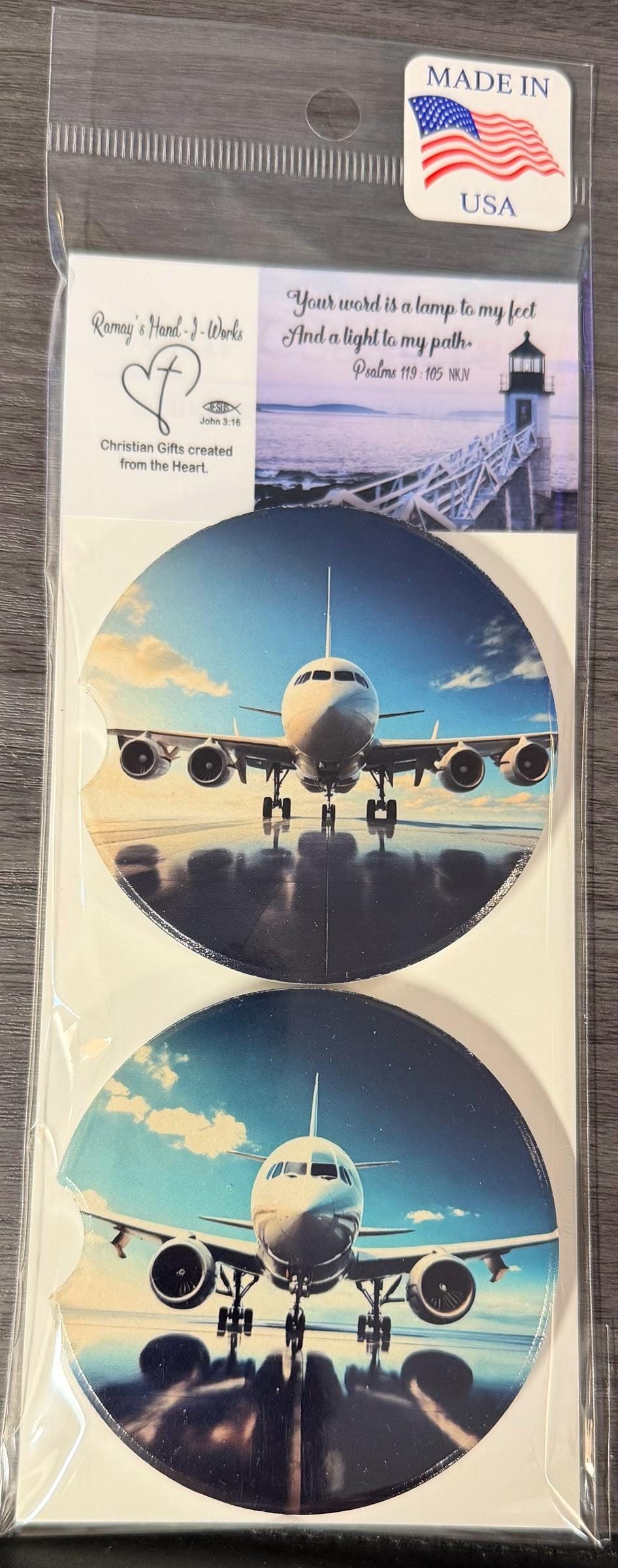 Ceramic Car Coasters Set of 2 | Airplanes Car Accessories | Absorbent Cup Holder Coasters | Scenic Inspired Gift | Flying Airplanes Decor __etsy:8028489850
