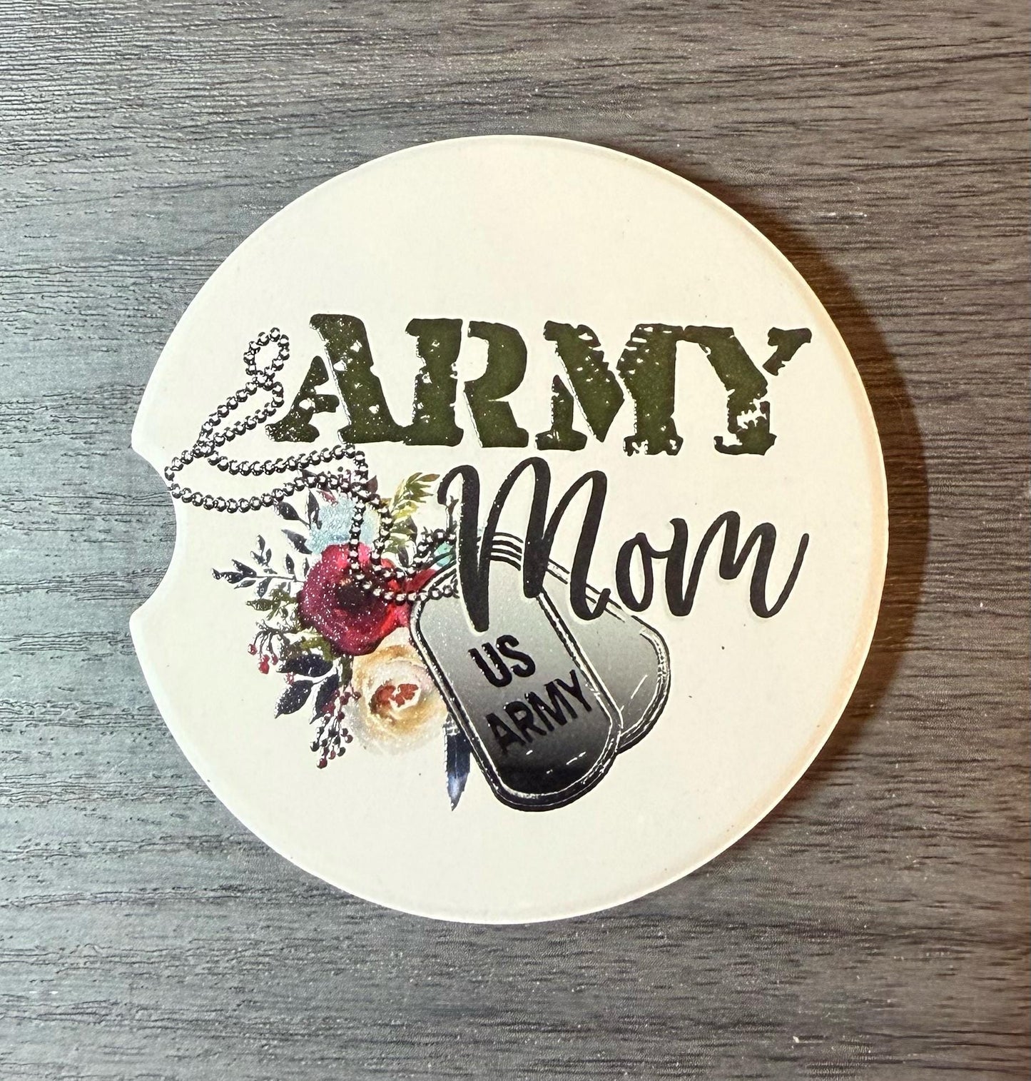 Ceramic Car Coasters Set of 2 | Army Mom Car Accessories | Absorbent Cup Holder Coasters | Veteran Gift | Army Navy Air Force Decor __etsy:8002733038