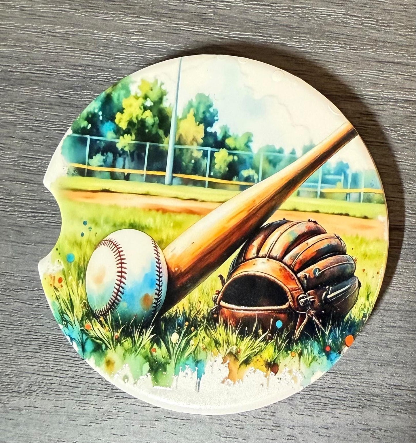 Ceramic Car Coasters Set of 2 |Baseball Car Accessories | Absorbent Cup Holder Coasters | Sports Inspired Gift | Baseball Sports Decor __etsy:7992499662