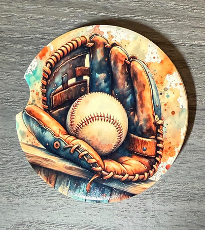 Ceramic Car Coasters Set of 2 |Baseball Car Accessories | Absorbent Cup Holder Coasters | Sports Inspired Gift | Baseball Sports Decor __etsy:8040435823