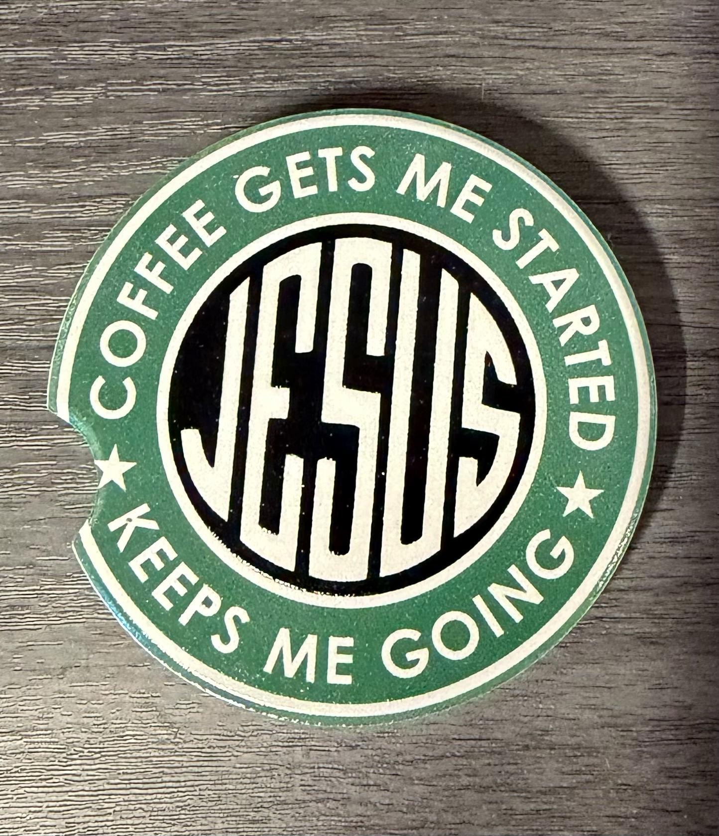 Ceramic Car Coasters Set of 2 | Christian Car Accessories | Absorbent Cup Holder Coasters | Faith Inspired Gift | Inspirational Car Decor __etsy:8040479909