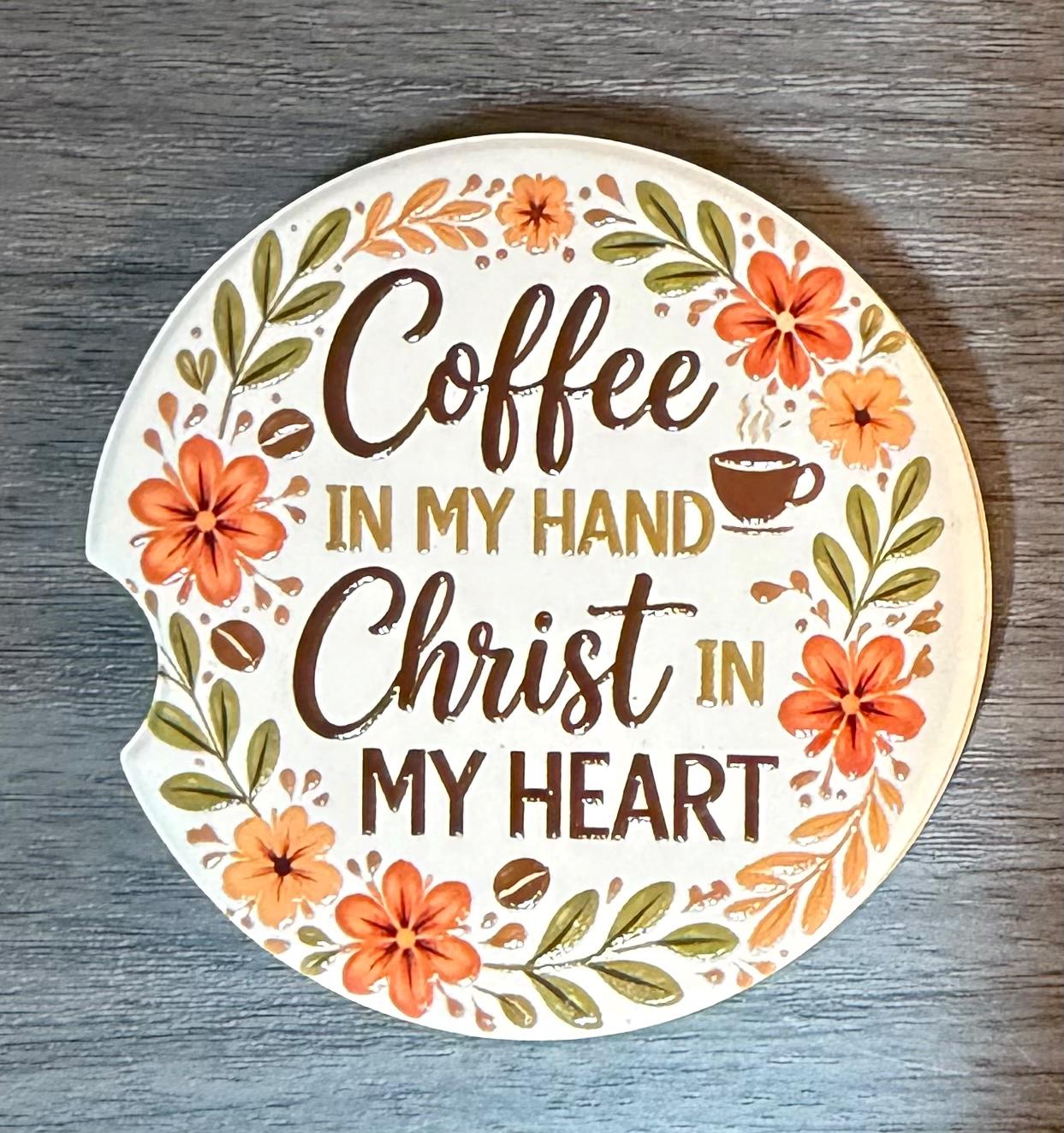 Ceramic Car Coasters Set of 2 | Christian Coffee w/ Jesus Car Accessories | Absorbent Cup Holder Coasters | Faith Inspired Gift / Car Decor __etsy:8085779785