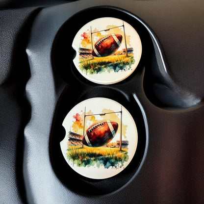 Ceramic Car Coasters Set of 2 | Football Car Accessories | Absorbent Cup Holder Coasters | Sports Inspired Gift | Football Sports Decor __etsy:8087081219