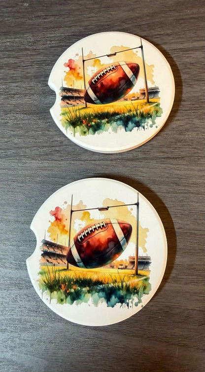 Ceramic Car Coasters Set of 2 | Football Car Accessories | Absorbent Cup Holder Coasters | Sports Inspired Gift | Football Sports Decor __etsy:8087076395