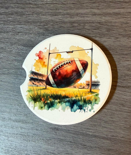 Ceramic Car Coasters Set of 2 | Football Car Accessories | Absorbent Cup Holder Coasters | Sports Inspired Gift | Football Sports Decor __etsy:8039163980