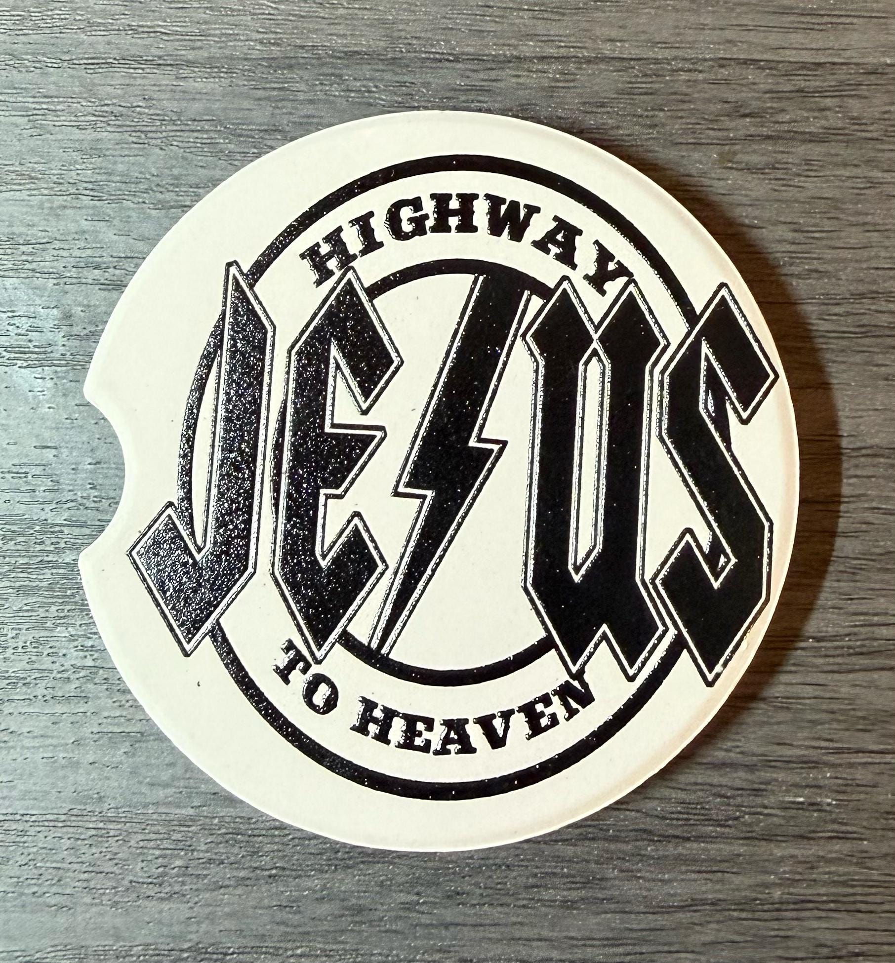 Ceramic Car Coasters Set of 2 | Highway to Jesus Car Accessories |Absorbent Cup Holder Coasters |Faith Inspired Gift |InspirationalCar Decor __etsy:8039024342