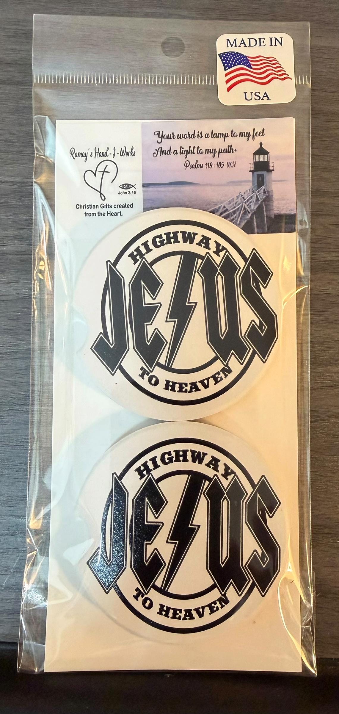 Ceramic Car Coasters Set of 2 | Highway to Jesus Car Accessories |Absorbent Cup Holder Coasters |Faith Inspired Gift |InspirationalCar Decor __etsy:8039027738
