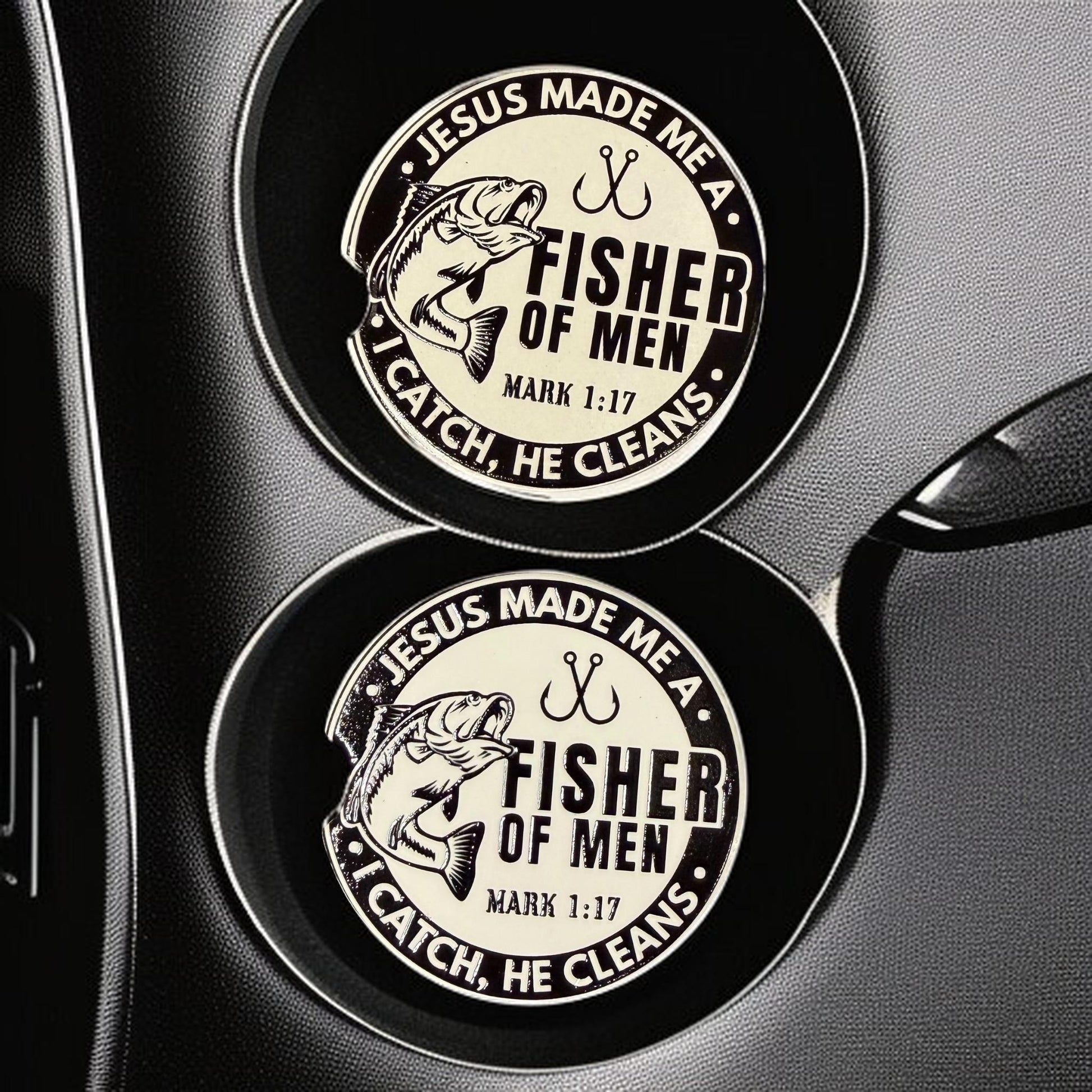 Ceramic Car Coasters Set of 2 | Jesus made me a Fisher of men, Mark 1v17 Accessories | Absorbent Cup Holder Coasters | Faith Inspired Gift __etsy:8098826351