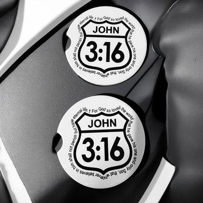 Ceramic Car Coasters Set of 2 | John 3:16 Car Accessories | Absorbent Cup Holder Coasters | Faith Inspired Gift |Inspirational Car Decor __etsy:8076419313