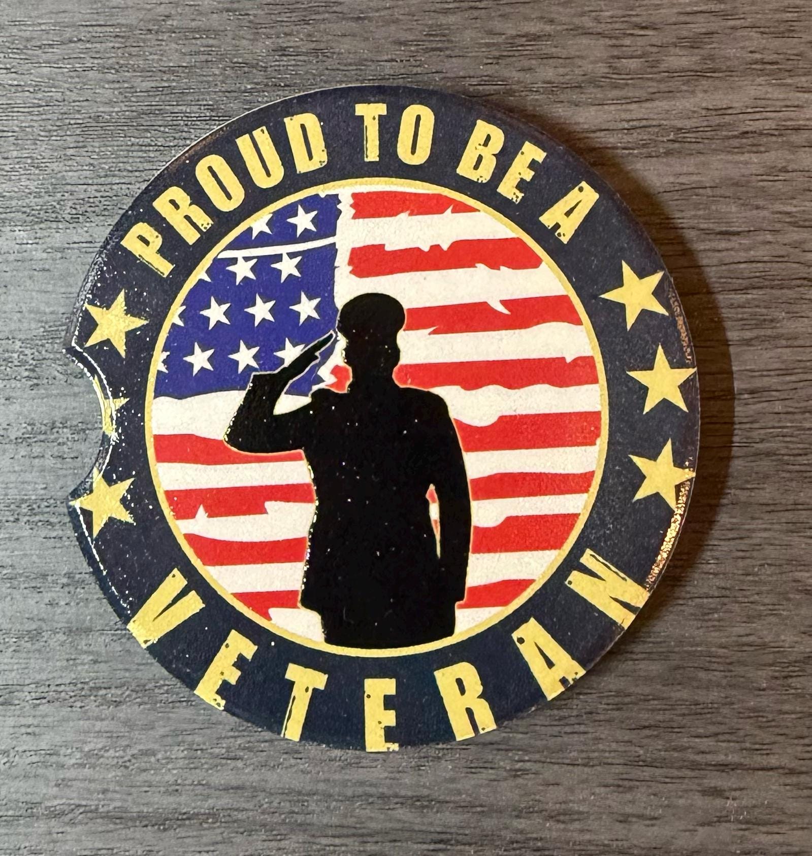 Ceramic Car Coasters Set of 2 | Military Car Accessories | Absorbent Cup Holder Coasters | Veteran Gift | Army Navy Air Force Decor __etsy:8039752293
