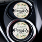 Christian Ceramic Car Coasters – Matthew 19:26 Floral Design (Set of 2) __etsy:8145935492