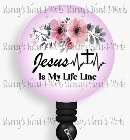 Jesus Is My Life Line Retractable Nurse Badge Reel: Christian ID Holder __etsy:4974702599