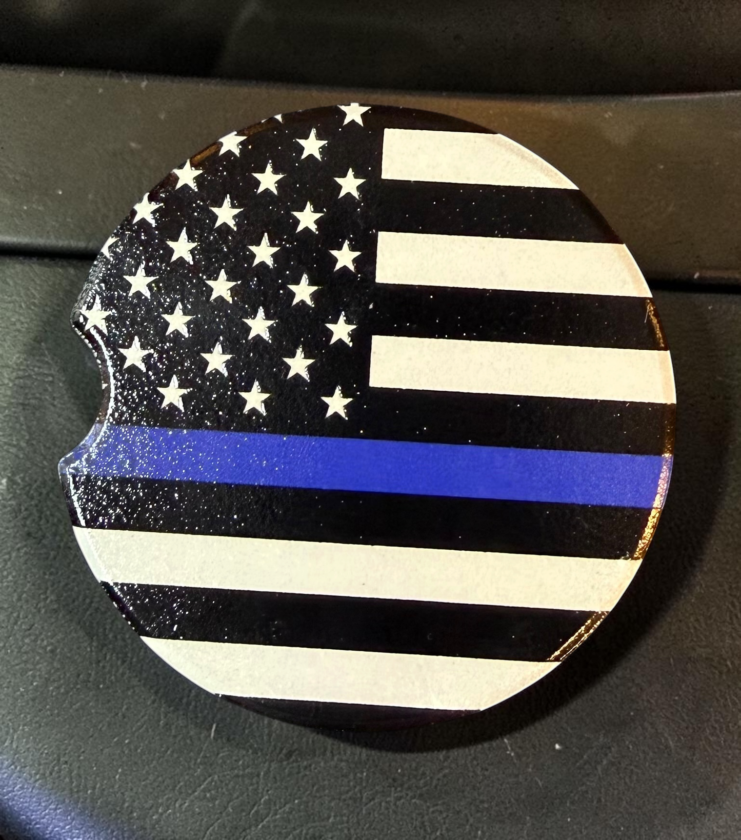 Support the Blue Ceramic car coasters, designed to fit most cup holders