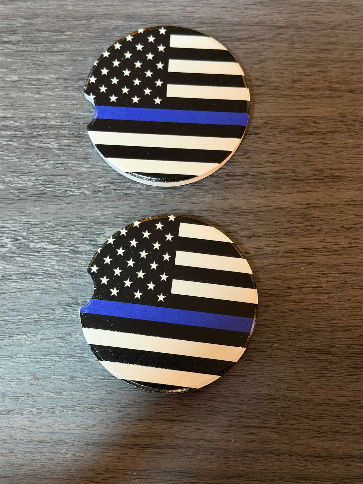 Support the Blue Ceramic car coasters, designed to fit most cup holders