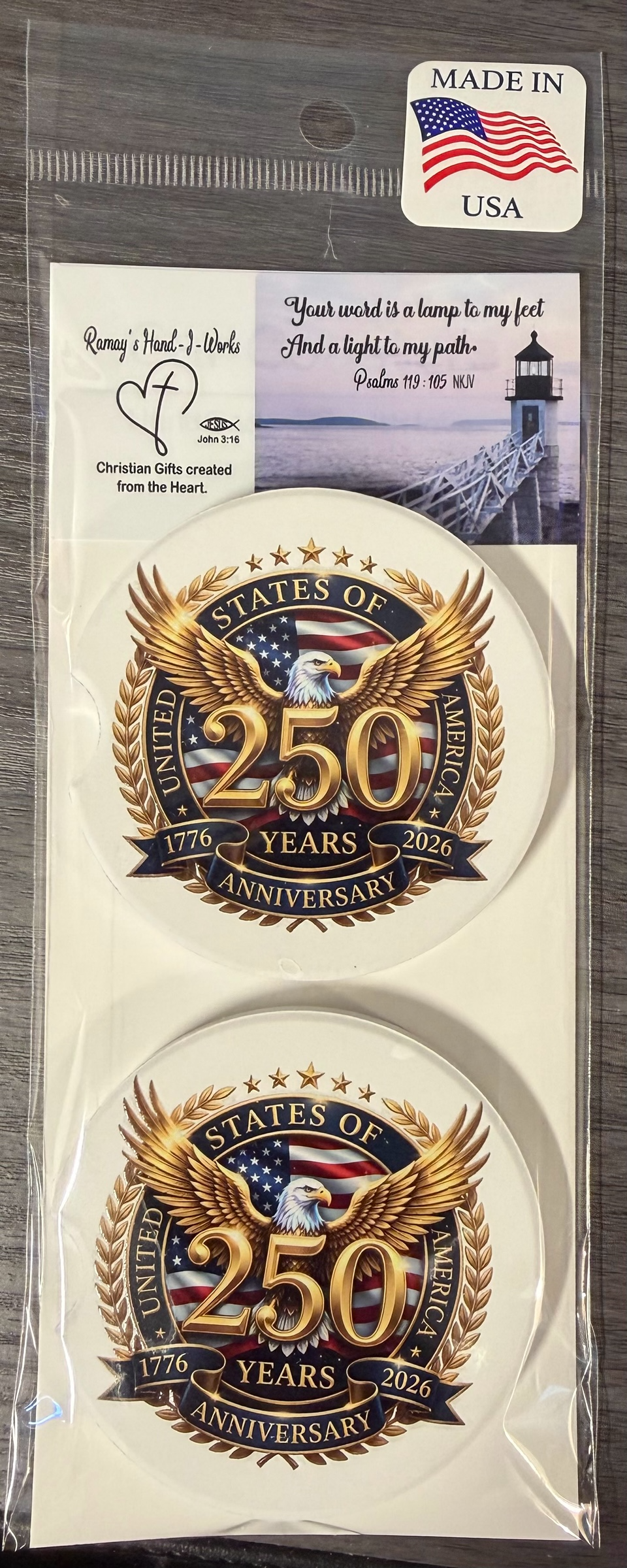 250th USA Anniversary 2B Ceramic car coasters, designed to fit most cup holders, are absorbent and help keep cars clean. They feature a vibrant design and are a great gift for car lovers.