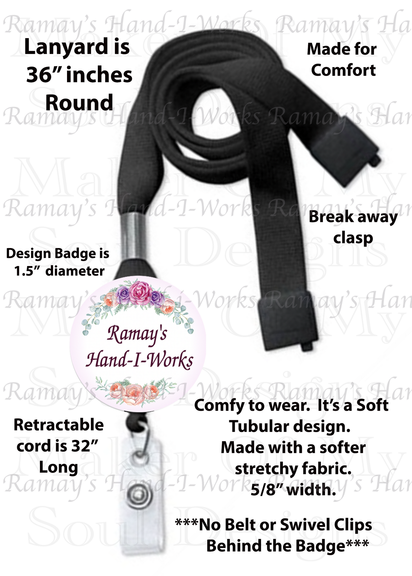 Watercolor Floral Brain, #3 Retractable Badge Reel