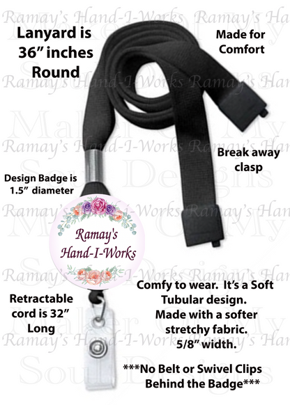 Watercolor Floral Brain, #3 Retractable Badge Reel