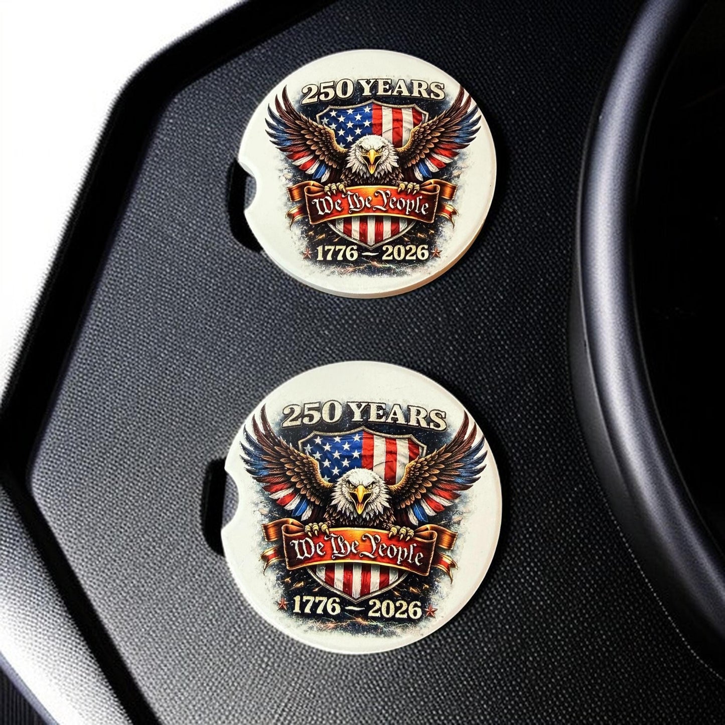 250th Anniversary Celebration Custom Car Coasters (Set of 2) Absorbent Cup Holder __etsy:8144106726