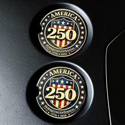 250th Anniversary Celebration Custom Car Coasters (Set of 2) Absorbent Cup Holder __etsy:8194040287