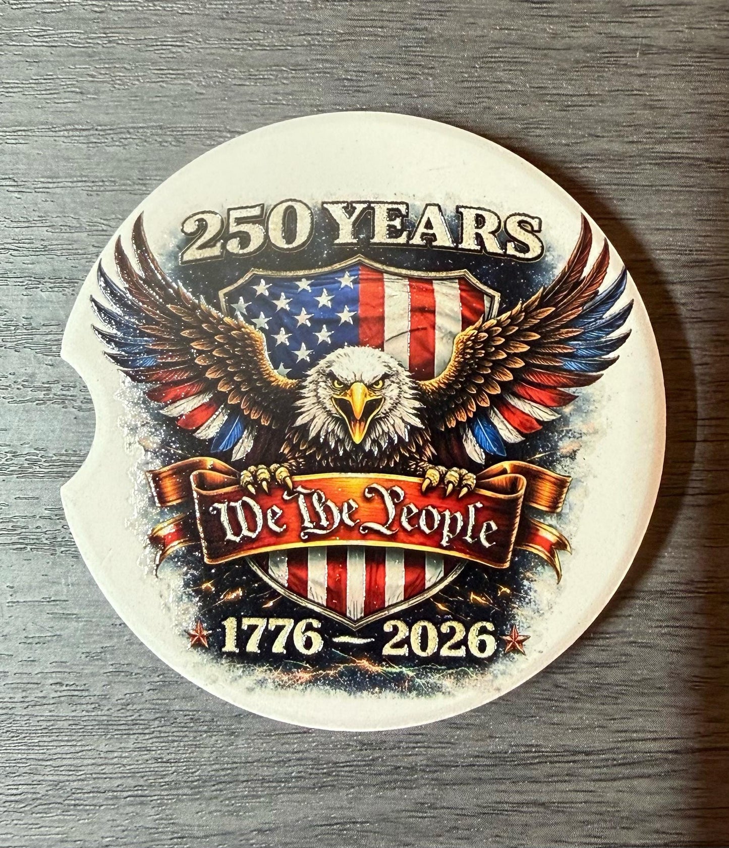 250th Anniversary Celebration Custom Car Coasters (Set of 2) Absorbent Cup Holder __etsy:8191976063
