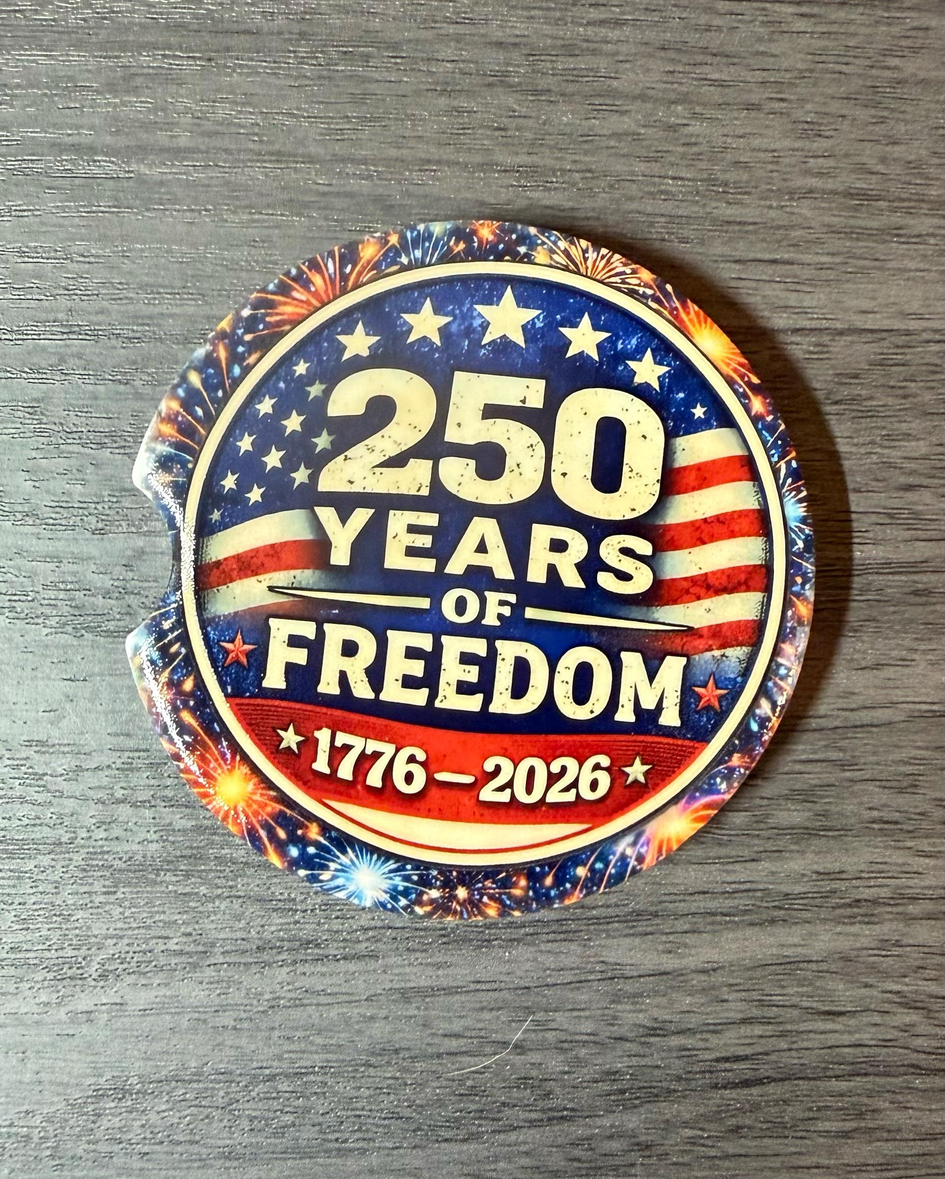 250th Anniversary Celebration Custom Car Coasters (Set of 2) Absorbent Cup Holder __etsy:8193781851